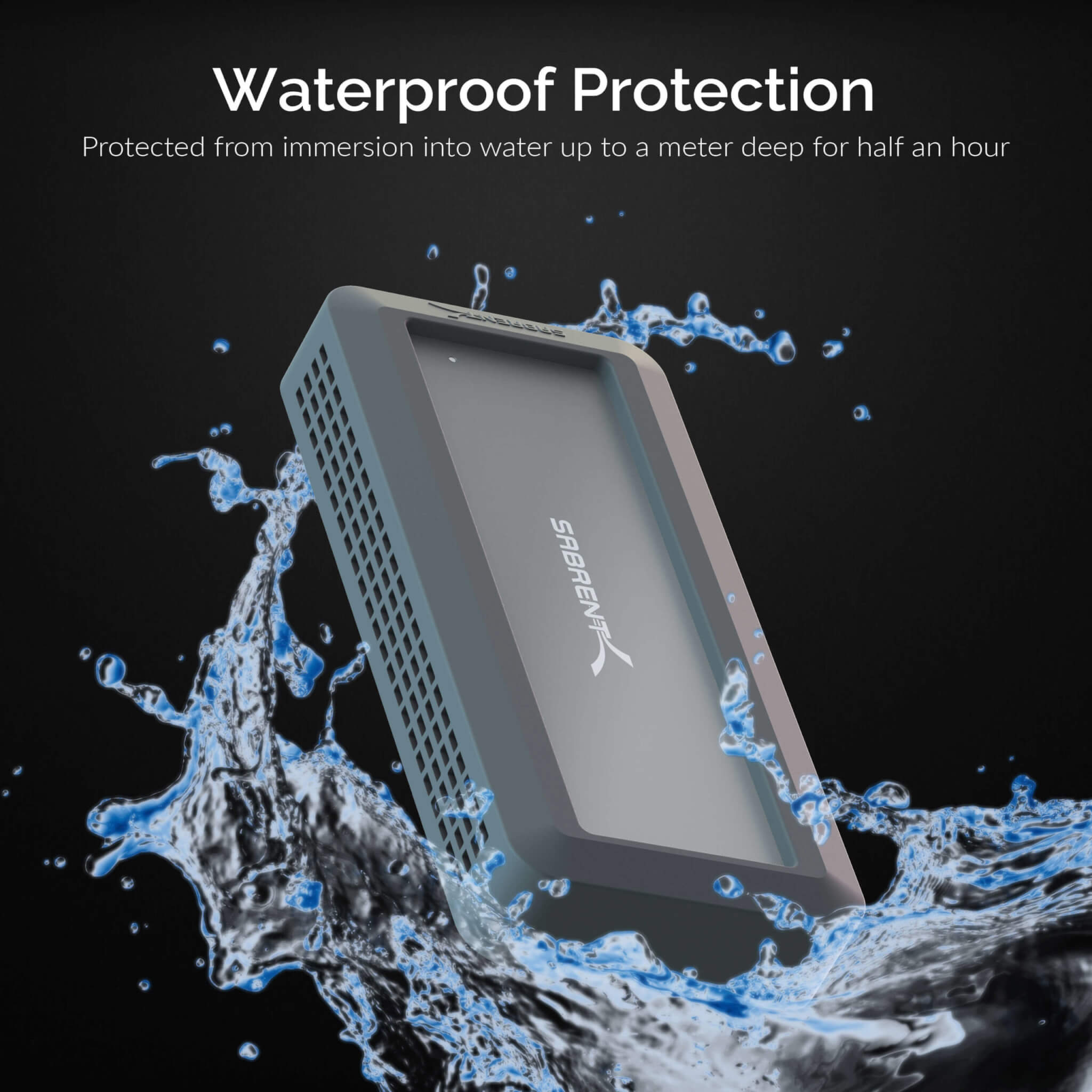 כונן חיצוני SSD בנפח 1TB במהירויות גבוהות עמיד במים Sabrent SB-1TB-NAWP USB3.2 10Gbs External Aluminum Water Proof (5)