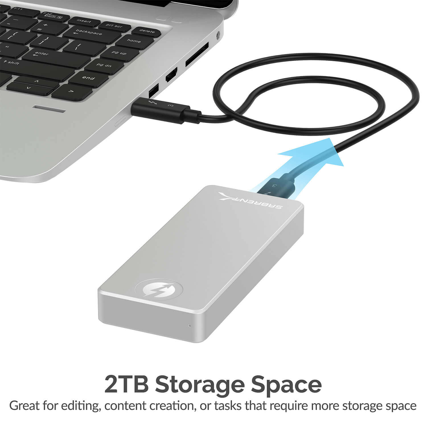 כונן חיצוני SSD בנפח 2TB במהירויות גבוהות Sabrent SB-XTRM-2TB XTRM 2TB Thunderbolt 3 SSD (4)