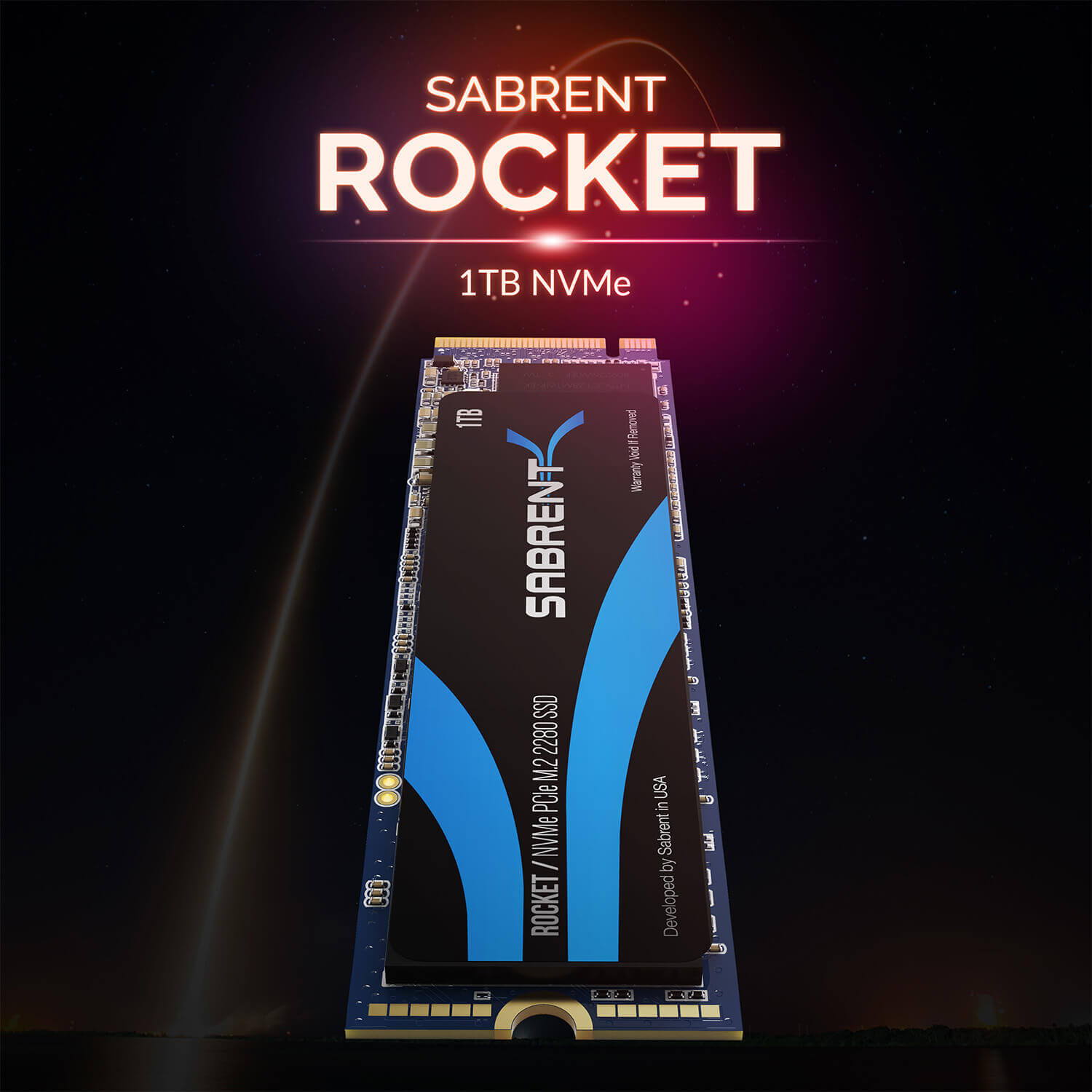 כונן פנימי SSD בנפח 1TB במהירויות גבוהות Sabrent SB-ROCKET-1TB NVMe PCIe M.2 2280 Internal SSD Solid State Drive (1)