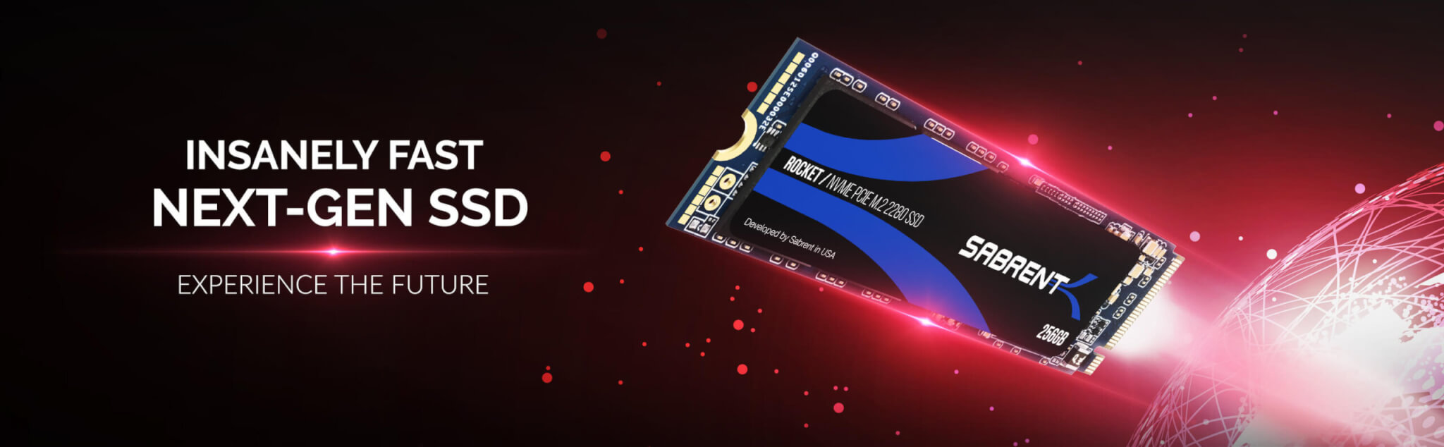 כונן פנימי SSD בנפח 256GB במהירויות גבוהות Sabrent SB-ROCKET-256 NVMe PCIe M.2 2280 Internal SSD Solid State Drive (1)