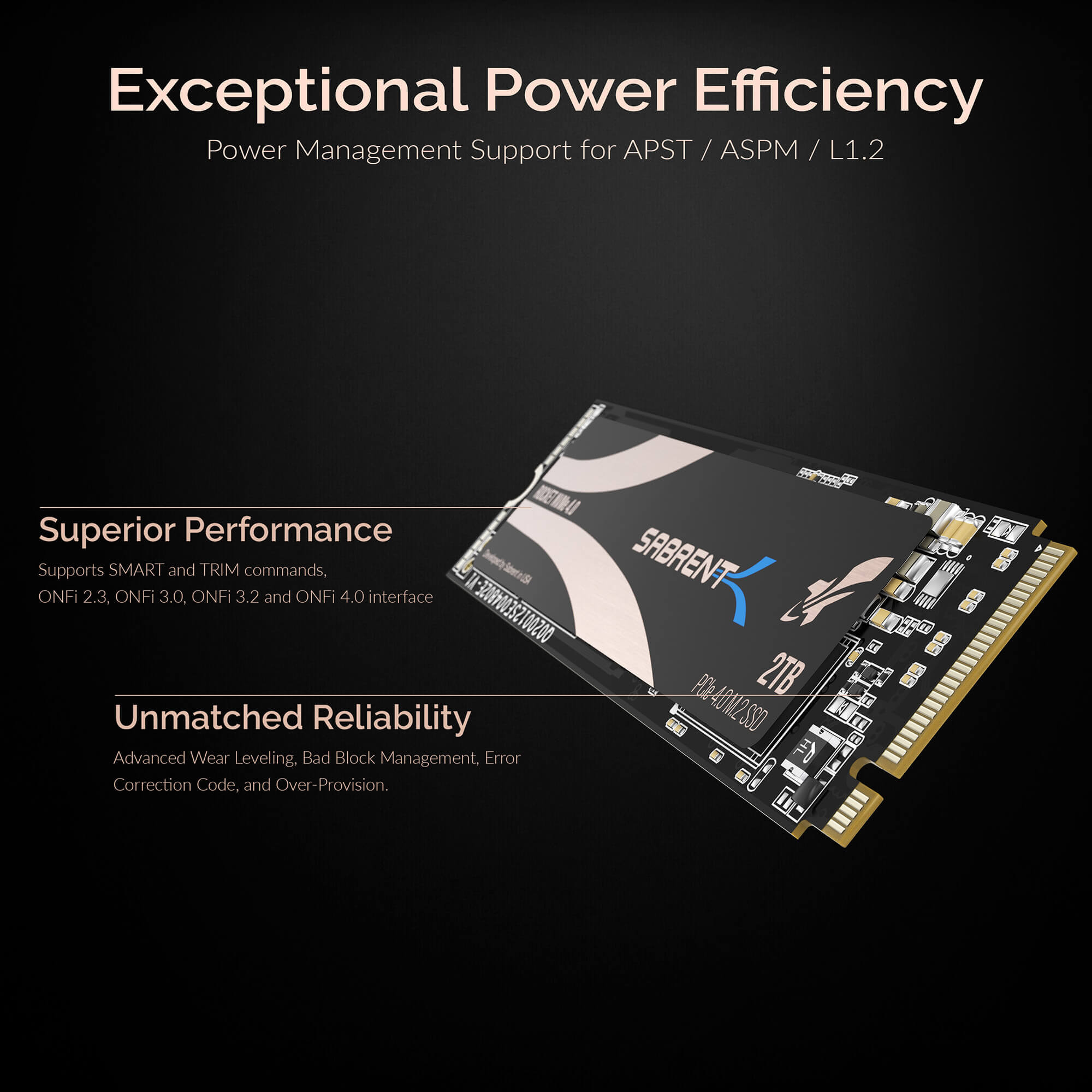 כונן פנימי SSD בנפח 2TB במהירויות גבוהות Sabrent SB-ROCKET-NVMe4-2TB Nvme PCIe 4.0 M.2 2280 (4)