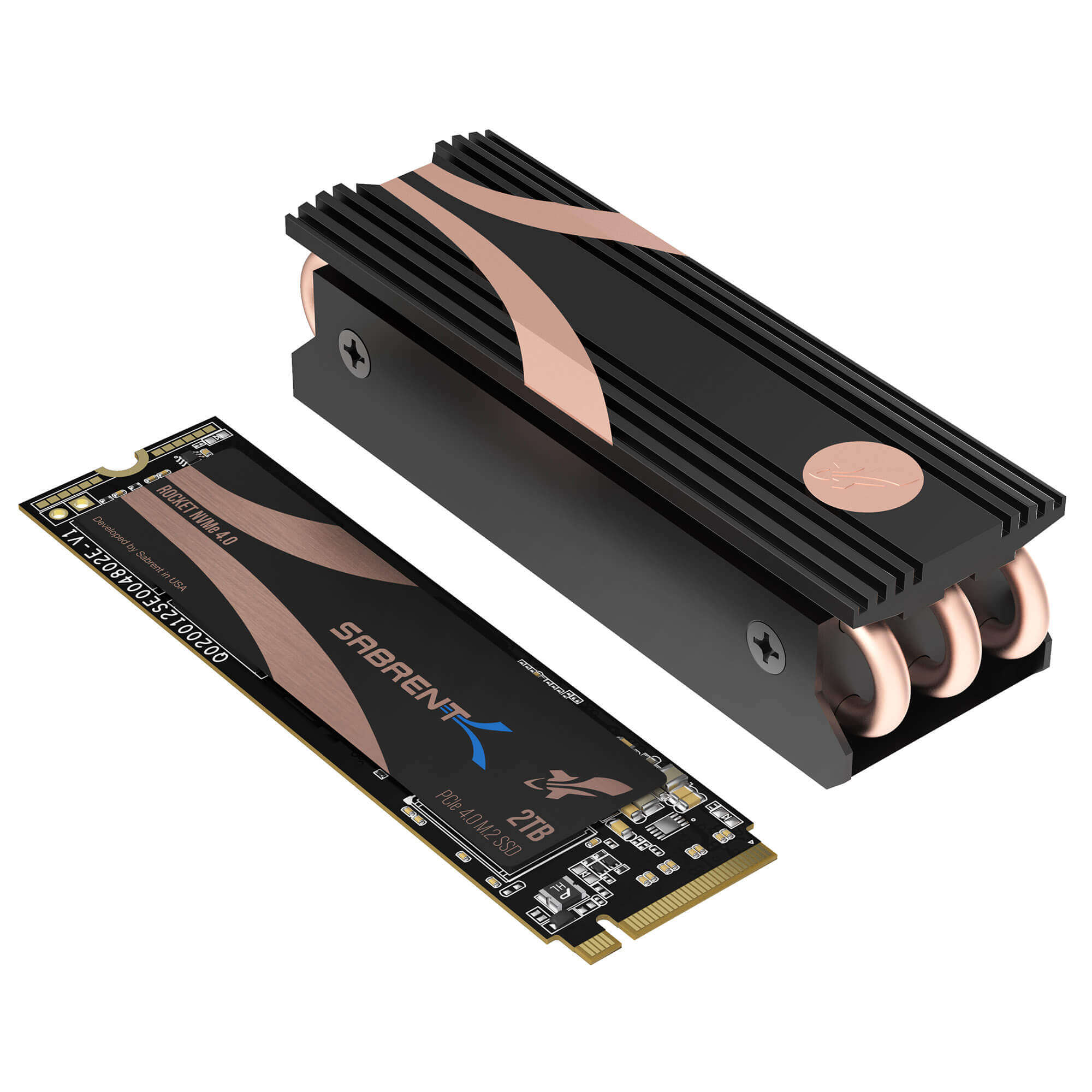 כונן פנימי SSD בנפח 2TB כולל קירור Sabrent SB-ROCKET-NVMe4-HTSK-2TB Nvme PCIe 4.0 M.2 2280 Internal SSD (5)