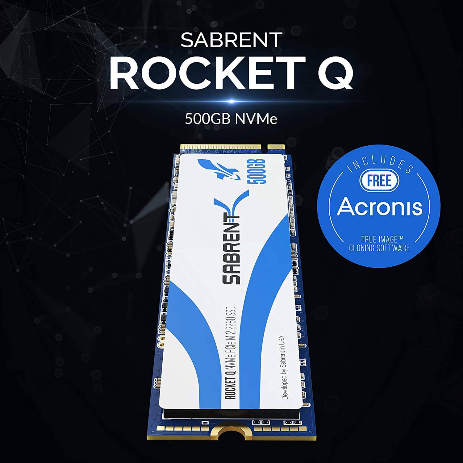 כונן פנימי SSD בנפח 500GB במהירויות גבוהות Sabrent SB-RKTQ-500 NVMe PCIe M.2 2280 כונן SSD (1)