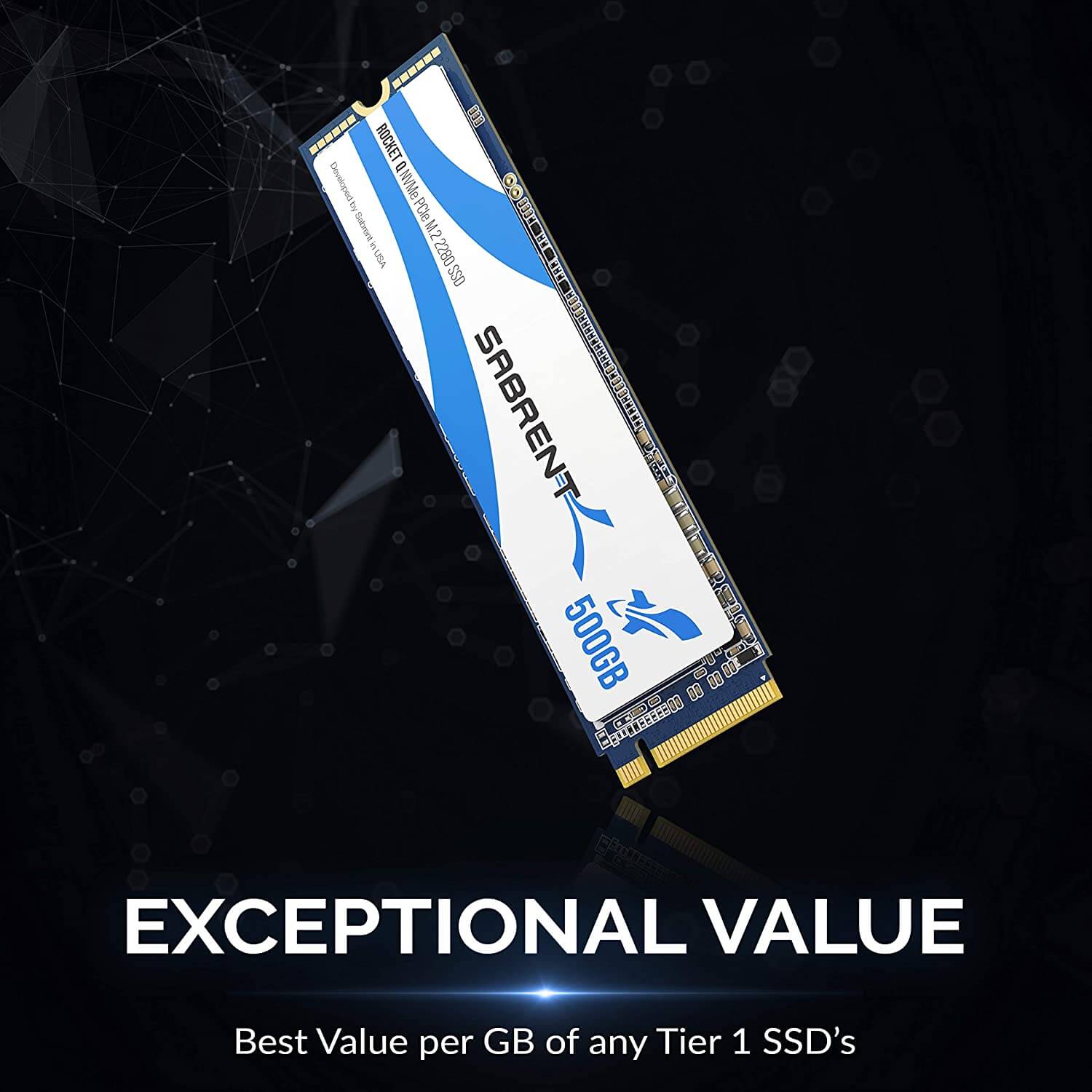 כונן פנימי SSD בנפח 500GB במהירויות גבוהות Sabrent SB-RKTQ-500 NVMe PCIe M.2 2280 כונן SSD (2)