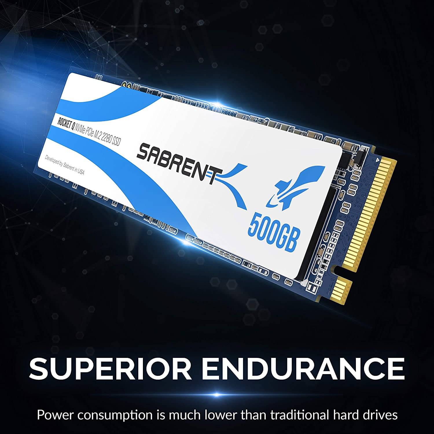 כונן פנימי SSD בנפח 500GB במהירויות גבוהות Sabrent SB-RKTQ-500 NVMe PCIe M.2 2280 כונן SSD (3)