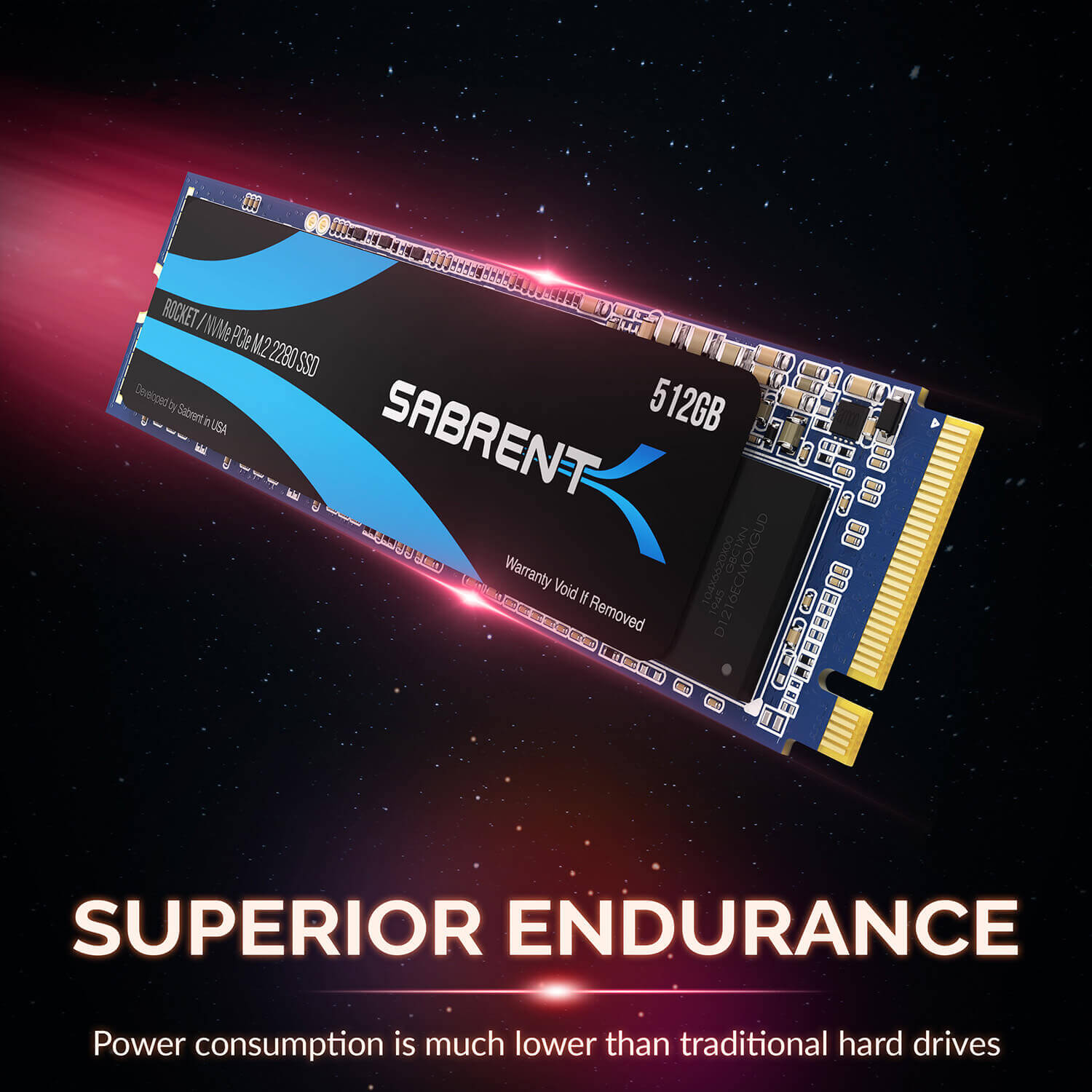 כונן פנימי SSD בנפח 512GB במהירויות גבוהות Sabrent SB-ROCKET-512 NVMe PCIe M.2 2280 Internal SSD Solid State Drive (4)