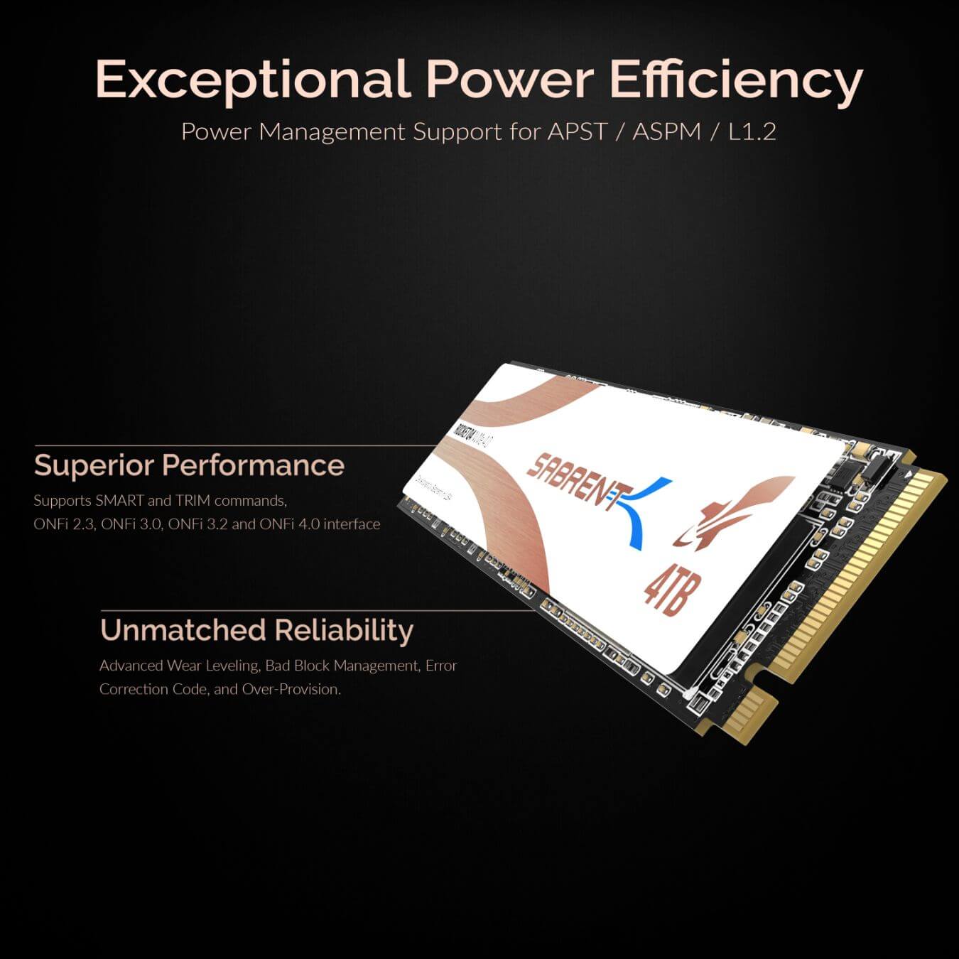 כונן פנימי SSD עם קירור וניהול צריכת חשמל Sabrent SB-RKTQ4-HTSS-4TB Rocket Q4 NVMe PCIe 4.0 M.2 2280 (3)