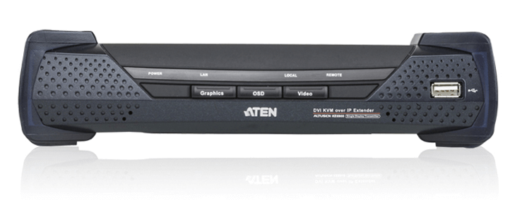 מאריך USB DVI-I יחיד KVM כולל IP איכות וידאו מעולה ATEN KE6900R (1)