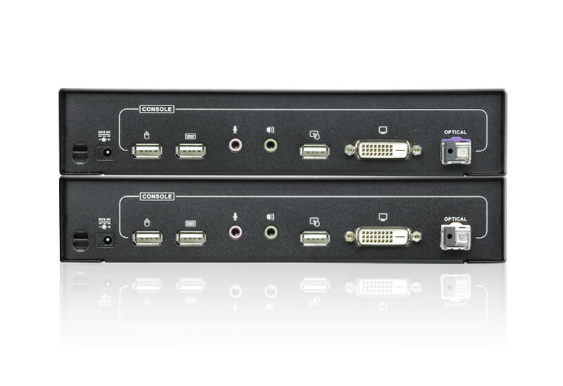 מאריך USB DVI אופטי KVM ברזולוציה 1920X1200 עד 20 קמ ATEN CE690