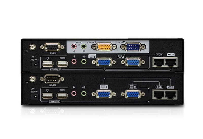 מאריך USB VGA כפולה View Cat 5 KVM ברזולוציה 1600X1200 עד 150 מטר ATEN CE774 (1)