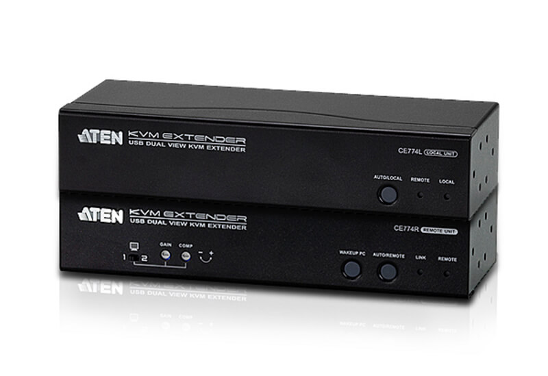 מאריך USB VGA כפולה View Cat 5 KVM ברזולוציה 1600X1200 עד 150 מטר ATEN CE774 (2)