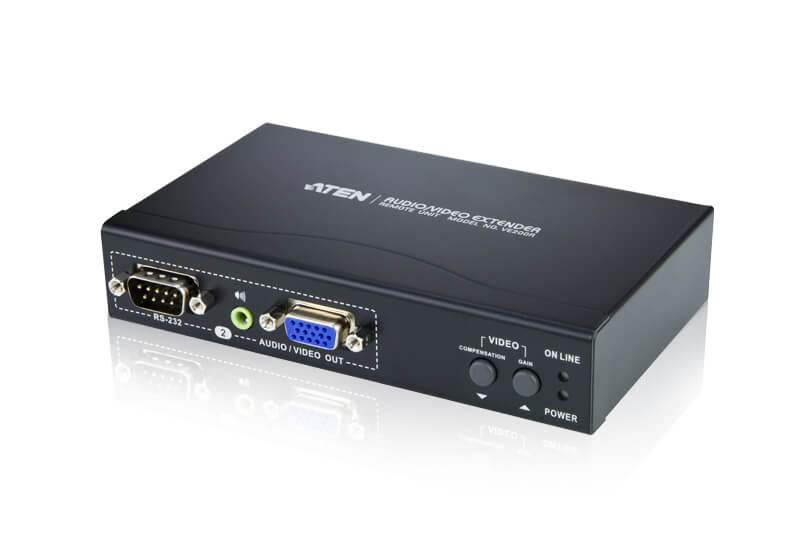 מאריך VGAאודיוRS-232 Cat 5 עם פלט כפול ברזולוציה 1280X1024 עד 200 מטר ATEN VE200R (1)