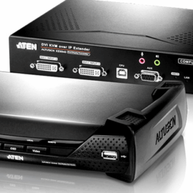 מאריך ומרחיב USB DVI-I תצוגה כפולה KVM כולל IP איכות וידאו גבוהה ATEN KE6940