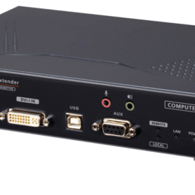 מאריך משדר KVM יחיד מסוג DVI-I מעל IP עם גישה לאינטרנט ATEN | KE6900AiT
