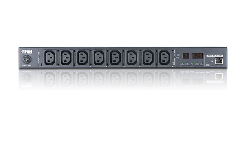 מדידה וניטור הספק ברמת השקע 15A10A 8-Outlet 1U Outlet-Metered eco PDU מכיל 8 שקעים ATEN PE7108 (1)