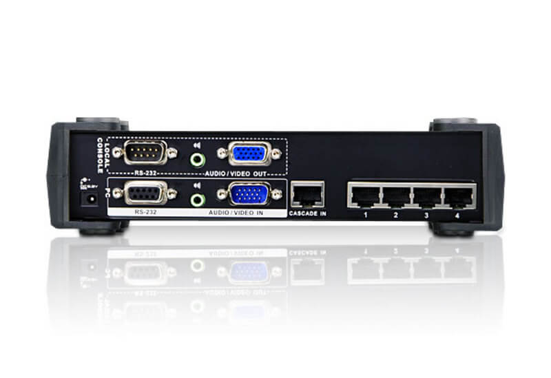 מפצל 4 יציאות VGAאודיו Cat5e6 עם RS-232 עד 150 מטר ATEN VS1504T (1)