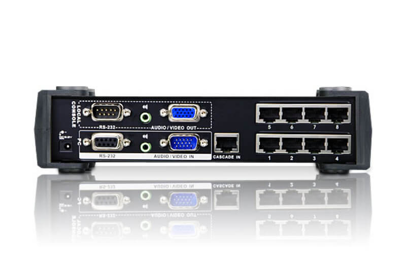 מפצל 8 יציאות VGAאודיו Cat5e6 עם RS-232 עד 150 מטר ATEN VS1508T (3)