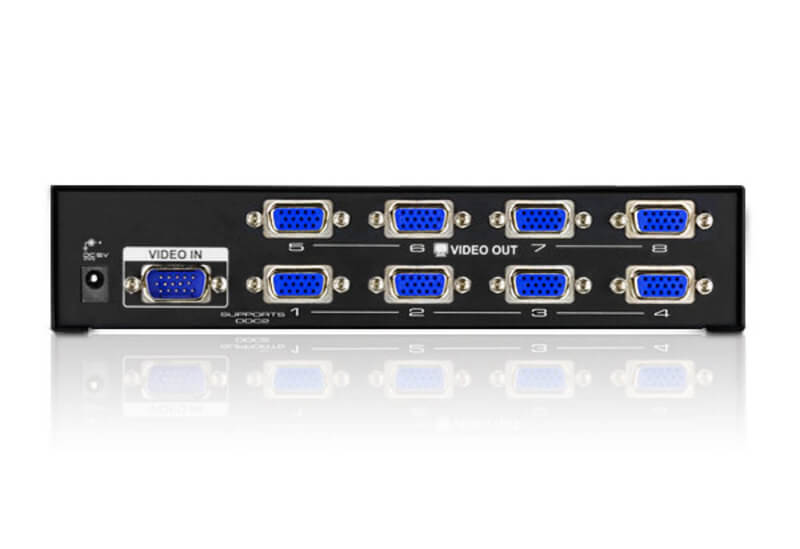 מפצל VGA בעל 8 יציאות רוחב פס של עד 450MHz כולל מגבר מובנה ATEN VS138A (1)
