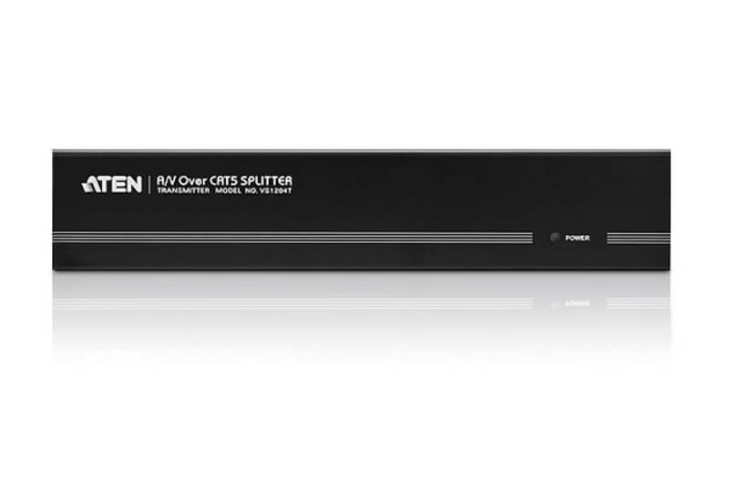 מפצל VGAAudio Cat 5 בעל 4 יציאות ATEN VS1204T (1)