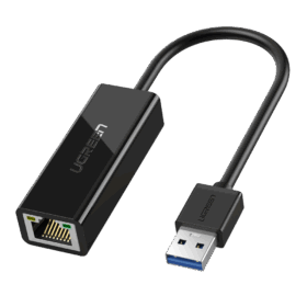 מתאם USB 3.0 זכר ל RJ-45 נקבה אורך הכבל 10 סמ יוגרין UGREEN 20256 (1)