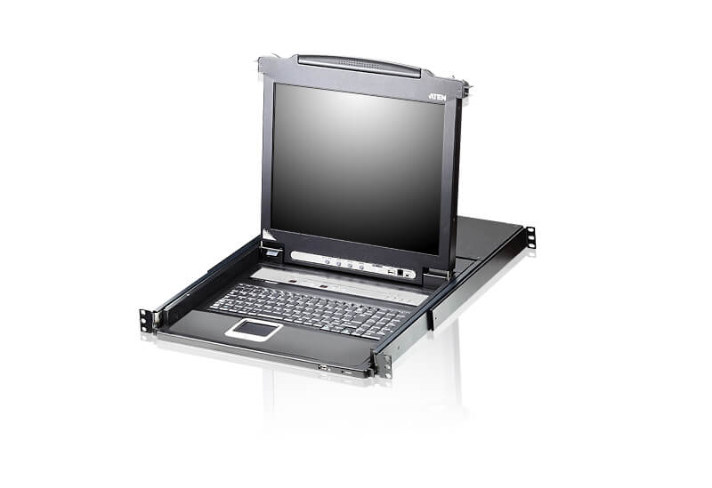 מתג 16 יציאות Slideaway ™LCD אחת KVM בגודל 17 אינץ' עד 16 מחשבים ATEN CL5716M (3)