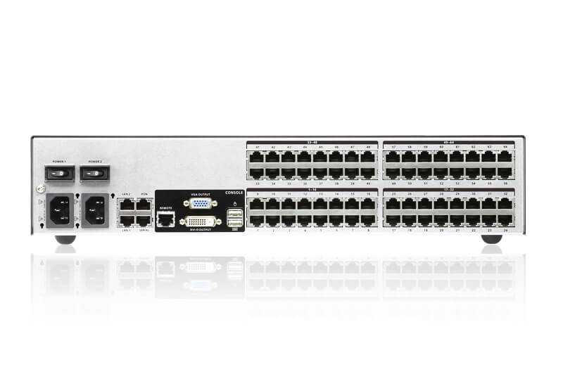 מתג 64 יציאות Multi-Interface Cat 5 KVM כולל 1-מקומי8-מרחוק גישה עם IP כולל מעבד גרפי מתקדם ATEN KN8164V (1)