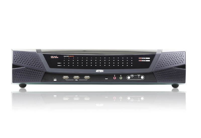 מתג 64 יציאות Multi-Interface Cat 5 KVM כולל 1-מקומי8-מרחוק גישה עם IP כולל מעבד גרפי מתקדם ATEN KN8164V (2)