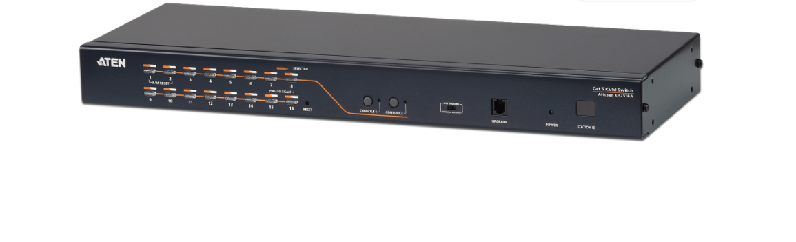 מתג Cat 5 KVM כולל 2-קונסולת 16 יציאות רב ממשק (DisplayPort, HDMI, DVI, VGA) עד 50 מטר ATEN KH2516A