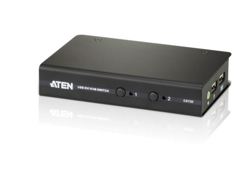 מתג KVM USB עם שני יציאות USBאודיו ברזולוציות גבוהות ATEN CS72D (1)