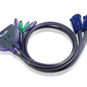 מתג KVM לכבל PS2 עם 2 יציאות VGA באורך 0.9 מטר ATEN CS62S