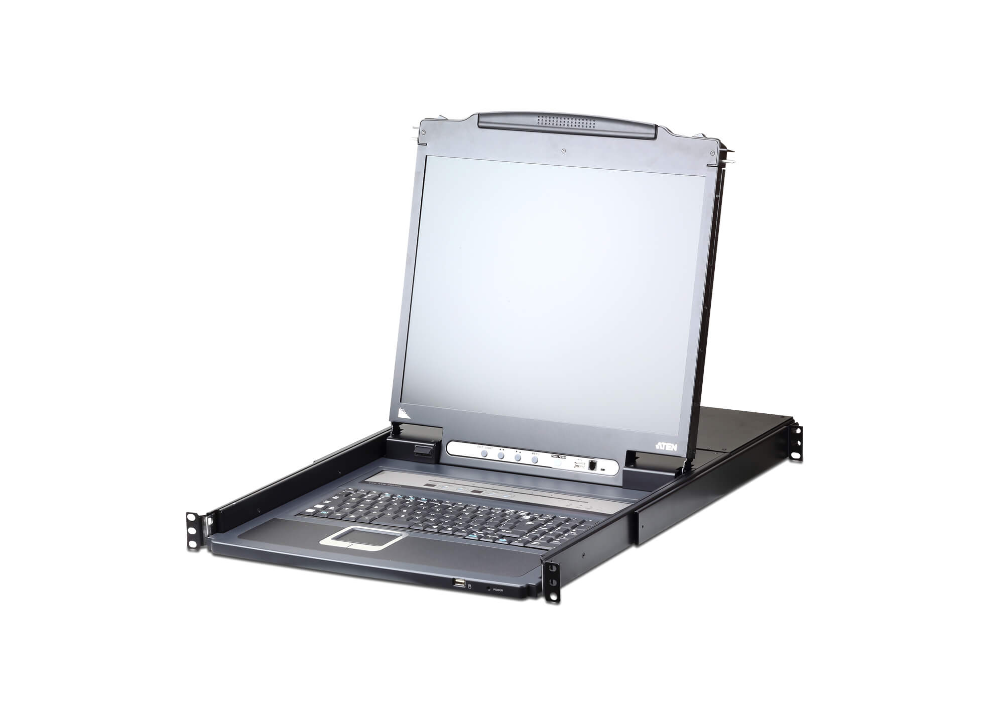 מתג LCD KVM כולל 1-מקומימרחוק גישה לשיתוף 8 יציאות PS2-USB VGA עם IP ומנורת לד ATEN CL5708I (3)
