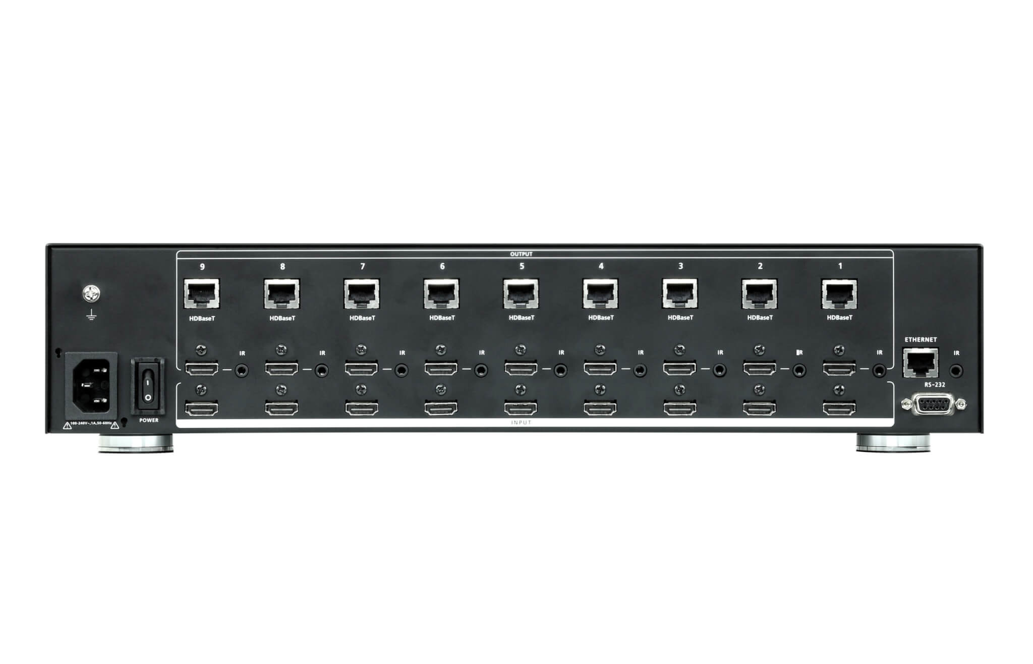 מתג מטריקס HDMI HDBaseT-Lite תומך ב -9 כניסות ברזולוצייה 4K למרחקים ארוכים ATEN VM3909H (2)