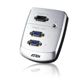 צלחת קיר VGA מפוצלת עם 2 יציאות (250MHz) עד 30 מטרים ATEN VS82