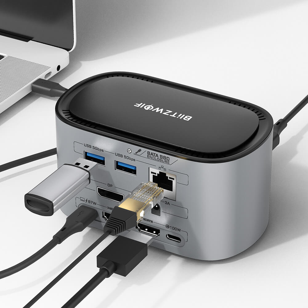 תחנת עגינה כולל 14 ב -1 חיבור USB-C מגוון רחב של חיבורים BlitzWolf BW-TH12 (5)