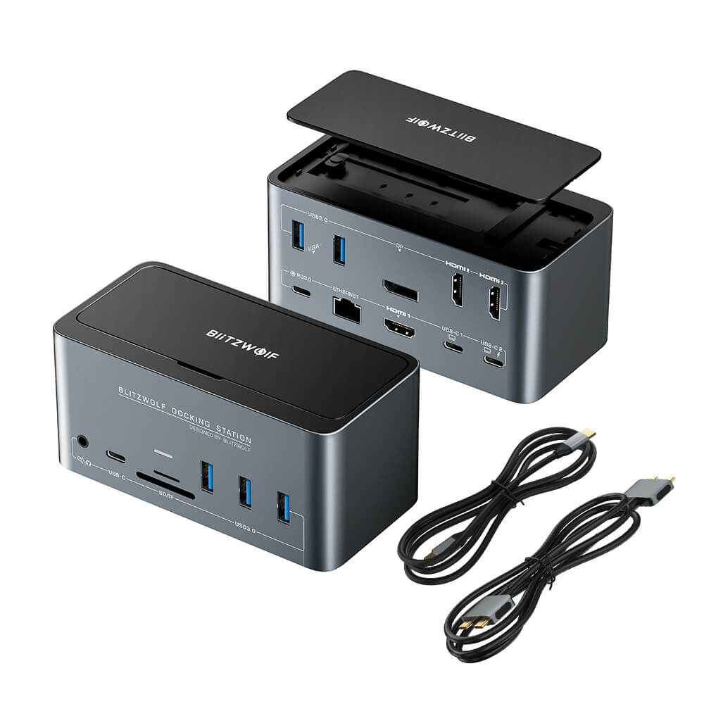 תחנת עגינה כולל 18 ב -1 חיבור USB-C מגוון רחב של חיבורים BlitzWolf BW-TH13 (1)