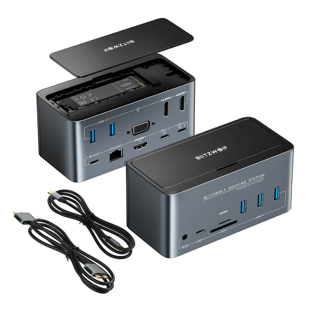 תחנת עגינה כולל 18 ב -1 חיבור USB-C מגוון רחב של חיבורים BlitzWolf BW-TH13 (2)