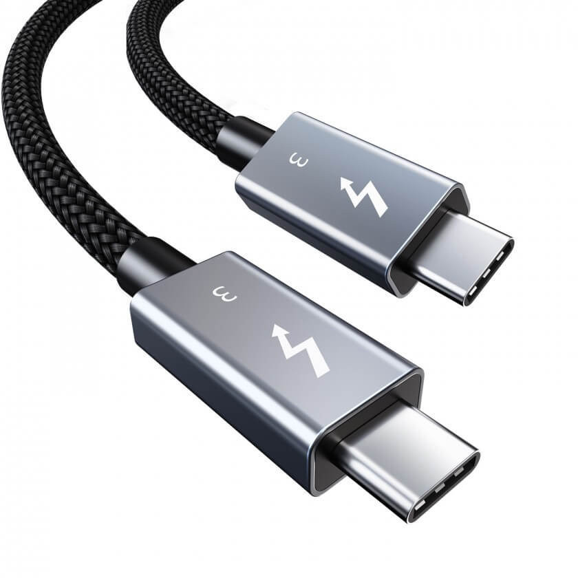 כבל חיבור Type-C זכר - זכר 40Gbps Thunderbolt 3 באורך 0.5 מטר TopX C31.270-0 (1)