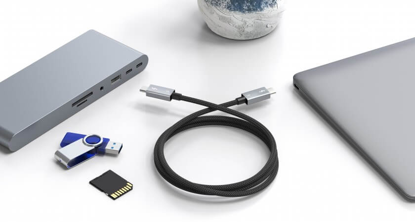 כבל חיבור Type-C זכר - זכר 40Gbps Thunderbolt 3 באורך 0.5 מטר TopX C31.270-0 (3)