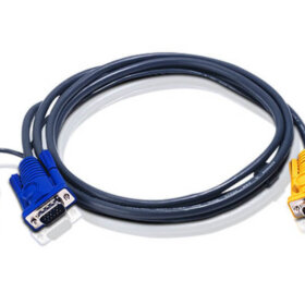ממיר כבל USB KVM עם 3 ב 1 SPHD וממיר PS2 ל- USB באורך 6 מטר ATEN 2L-5206UP