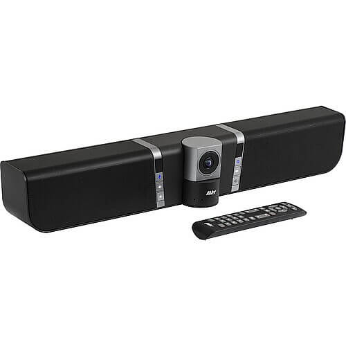 מערכת ועידת וידיאו חיבור Bluetooth ו USB עדשת זכוכית עם מיקרופון מובנה ברזולוציה 4k כולל תכונות ניהול AVER VB342 + (1)