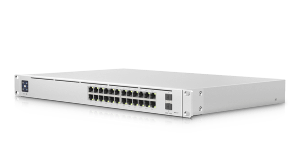 מתג 24 פורטים ג'יגה 16 פורטים auto-sensing 802.3at PoE++ 2 פורטים אופטיים 10G SFP מנוהל UbiquiTi USW-Pro-24-PoE (1)
