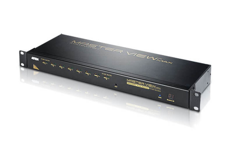 מתג 8 יציאות PS2 VGA KVM עם חיבור שרשרת דייזי שליטה בעד 256 מחשבים ATEN ACS1208A (1)