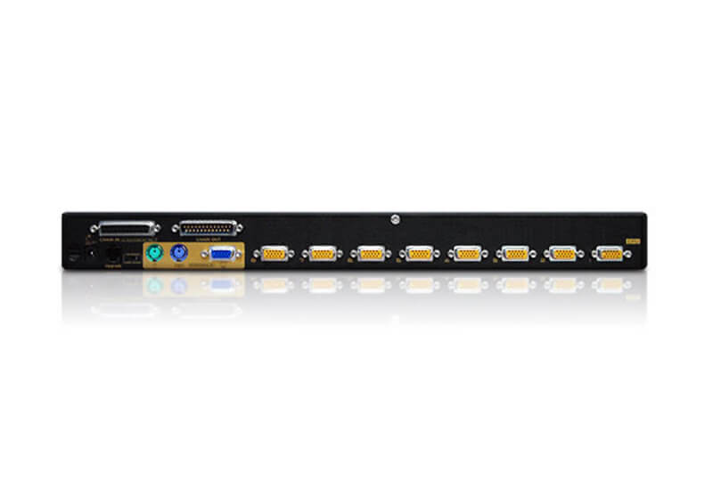 מתג 8 יציאות PS2 VGA KVM עם חיבור שרשרת דייזי שליטה בעד 256 מחשבים ATEN ACS1208A (2)