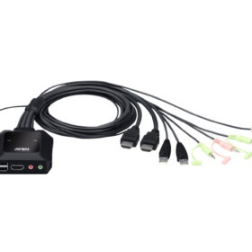 מתג KVM כבל HDMI עם 2 יציאות USB ברזולוציה 4K עם בורר יציאות מרחוק ATEN CS22H (4)