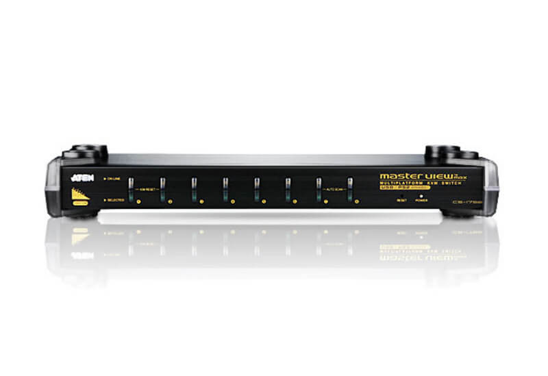 מתג PS2-USB VGAאודיו KVM כולל 8 יציאות עד 3 רמות ATEN CS1758 (1)