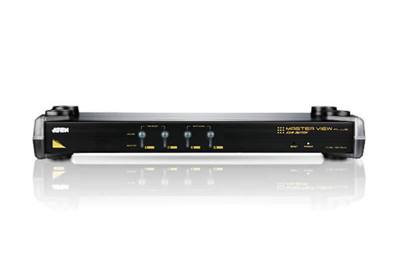 מתג PS2 VGA KVM בעל 4 יציאות שולטת על 4 מחשבים תמיכה מרובת פלטפורמות ATEN CS9134 (1)
