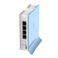 נתב אלחוטי מקצועי hAP lite TC - Dual Band כולל 4 כניסות מעבד 650MHz צבע לבן Mikrotik hAP lite TC (1)