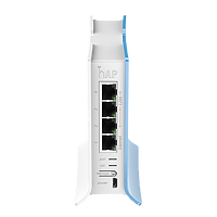 נתב אלחוטי מקצועי hAP lite TC - Dual Band כולל 4 כניסות מעבד 650MHz צבע לבן Mikrotik hAP lite TC (2)