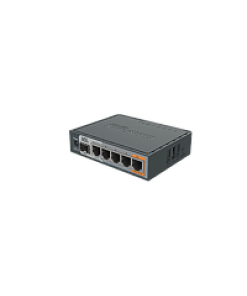 נתב חכם ומקצועי 5 כניסות Gigabit Etherne + SFP מעבד כפול 880MHz צבע שחור Mikrotik hEX S (1)