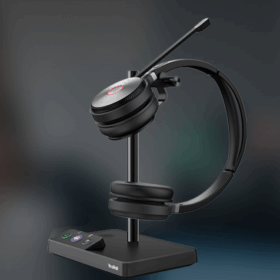 תחנת עבודה IP מקצועית מסוג DECT עם אוזניות באיכות HD בצבע שחור Yealink WH62-B (3)